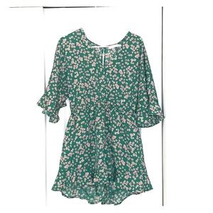 LUSH Romper; pink and green